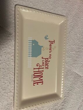 Hallmark Cream Tray with Blue House and Red Lettering